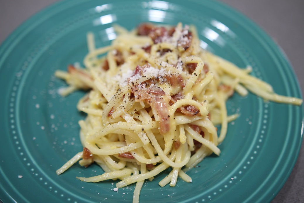 Keto Carbonara using Palmini Linguine